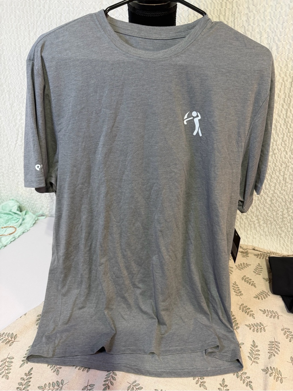 Men's Gray Performance Tee with Small Logo principal charity classic golf